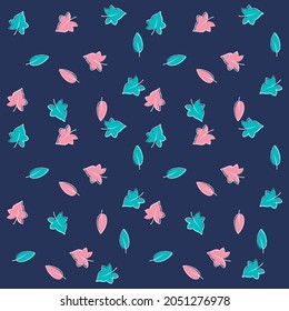 flowers pattern with leaves and background spring and winter design