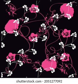 Blumenmuster mit Blättern und Hintergrund Frühling und Winterdesign