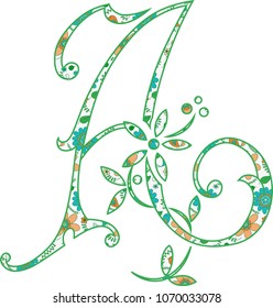 Flowers pattern letter a
