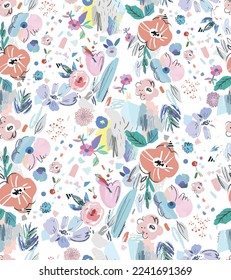flowers pattern light multi colors