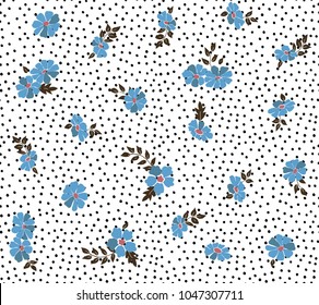 flowers pattern on dots