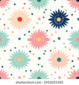 Flowers pattern with pastel color