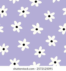 Flowers Pattern Purple Floral Background