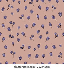 Flowers pattern - purple on pink