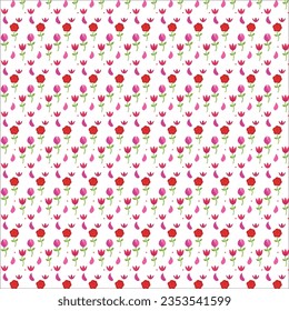 Blumenmuster auf Rot und Rosa