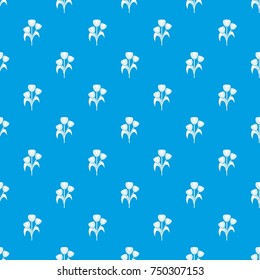 Flowers pattern repeat seamless in blue color for any design. Vector geometric illustration