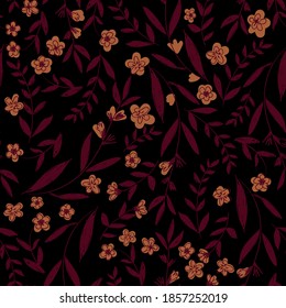 Patrón de flores Vector de ornamento de fondo sin soldadura, patrón floral.