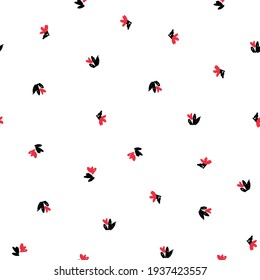 Patrón de flores sin soldadura, fondo, vector adorno, patrón floral dibujado a mano.