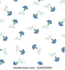 flowers pattern seamless flat style vector