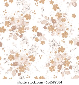 Flowers pattern. Seamless floral background for cute trendy design textiles, wrapping, paper, wallpaper. 