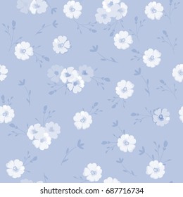 Flowers pattern. Seamless floral background for cute trendy design textiles, wrapping, paper, wallpaper.