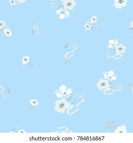 Flowers pattern. Seamless floral background for cute design textiles, wrapping, paper, wallpaper.