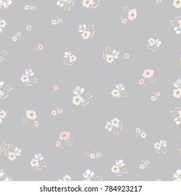 Flowers pattern. Seamless floral background for wrapping, textile, wallpaper. Soft tile.