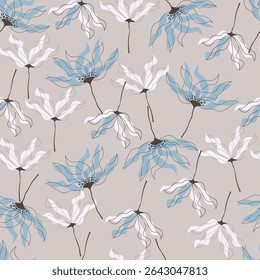 flowers pattern, textıle seamless, floral pattern, blue flowers 