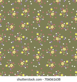 Flowers pattern. Seamless floral template for cute trendy design textiles, wrapping, paper, wallpaper. 
