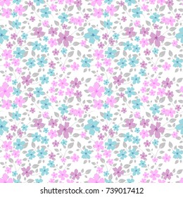 Flowers pattern. Seamless little flowers texture. Floral background for cute trendy design textiles, wrapping, paper, wallpaper.