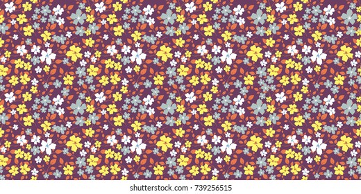 Flowers pattern. Seamless little flowers texture. Floral background for cute trendy design textiles, wrapping, paper, wallpaper.