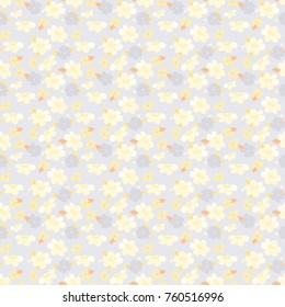 Flowers pattern. Seamless little flowers texture. Floral background for cute design textiles, wrapping, paper, wallpaper. Daisies.