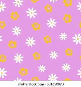 Flowers pattern seamless on pink background decoration for summer, spring, textile etc. Vector Illustration