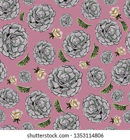 Flowers pattern seamless sketch