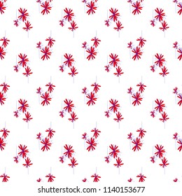 Flowers pattern seamless texture, floral bright background, wallpaper design, decoration for fabric textile, summer motive, hand drawn flowers. Vector illustration. 
