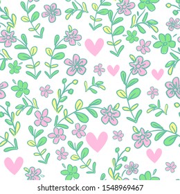 Flowers pattern seamless vector illustration. Design print textile. background floral fabric. Stock. 