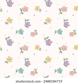 Flowers pattern seamless. Flowers vector illustration.