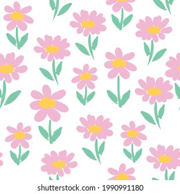 Flowers pattern seamless vector, print for textile