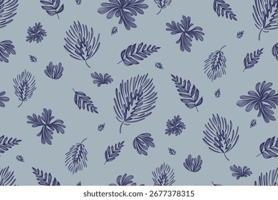 Patrón de flores seamless.Blue flores Ikat diseño vintage bordado paisley con motivos florales. Patrón étnico oriental tradicional. Ilustración vectorial de flores. 