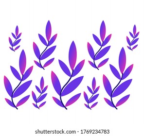 flowers pattern set purple pink fill