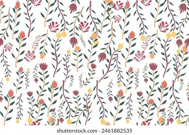 flowers pattern small colorful flowers white background seamless floral background ditsy. elegant template for fashion print