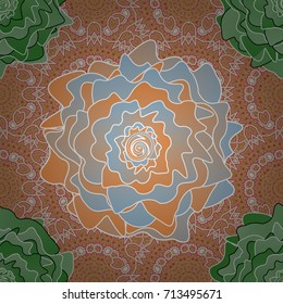 Flowers pattern with small gray, green and beige flowers. Vintage floral background. Seamless vector pattern for design and fashion prints. Ditsy style.