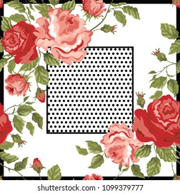 Flowers pattern for textile, pattern fills, surface, print, Silk scarf