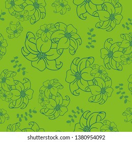 
Flowers pattern for textile or graphic design.
