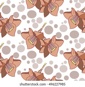 Flowers Pattern Vector Chocolate Pretty Decoration Wallpaper