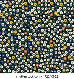 Flowers pattern, Vintage background, Abstract vector design.
