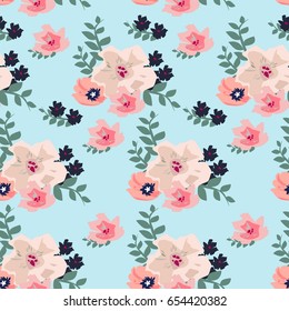 flowers pattern. Watercolor bouquet of flowers. Hand painted colorful floral composition isolated on white background. Vintage style peony, roses, anemone, berries and leaves posy.