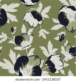 Flowers patterns. Seamless floral backdrop,Big floral seamless pattern,winter attractions.