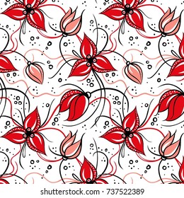 Flowers pattern,vector flower, floral ivy and leaves for textile pattern,fashion print,fabric design