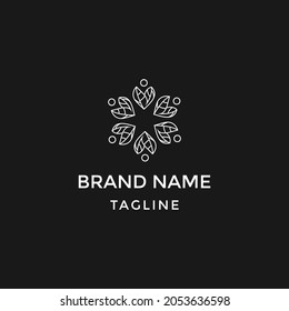 flowers people logo vector design template