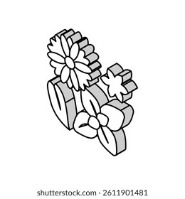 flowers phytotherapy isometric icon vector. flowers phytotherapy sign. isolated symbol illustration