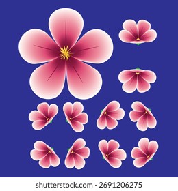 flowers pink blossom pattern for. background or wallpaper. Tropical flower Background. Floral design Pattern. Gentle Floral Frame. Modern simple style. Romantic Design. Greeting Card, Invitation. 
