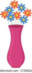 Flowers in a Pink Vase