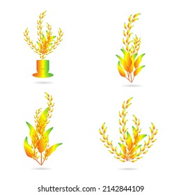 Flowers plant leaves bright decoration summer abstract background art graphic design pattern vector illustration