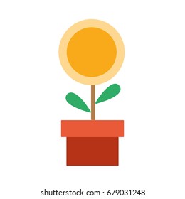 flowers plant with leaves and ecology care