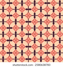 Flowers Plants Circles Key Pink Beige Purple Geometric Pattern Modern Shapes Background
