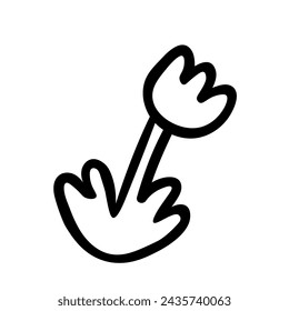 flores y plantas en estilo doodle en vector. plantilla para diseño de tarjeta de felicitación