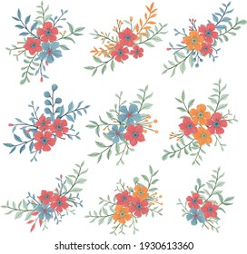 Flowers and plants frame set