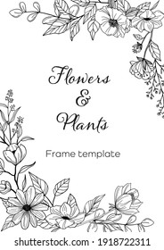 Flowers and plants frame template