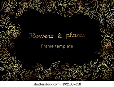 Flowers and plants frame template